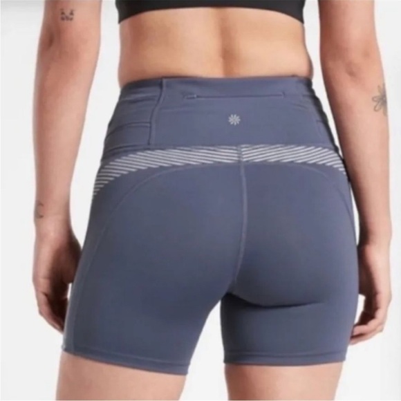 Athleta Allyson Felix Felix Legend shortie Purple Gray biker Plus bottom New 2X - Picture 3 of 4